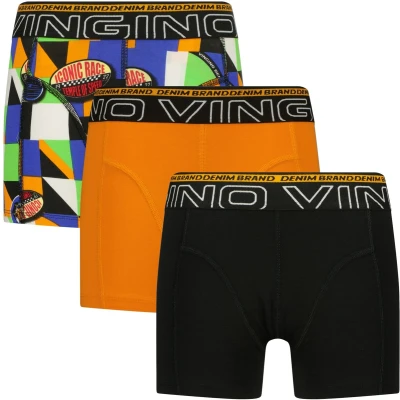 Afbeelding van Vingino boxershort set van 3 zwart/oranje/groen