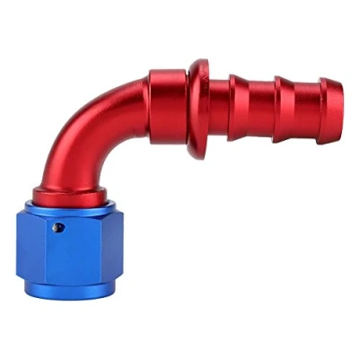 Afbeelding van Duokon AN10 Recht 45 90 180 Graden Push On Twist Lock Olie Gas Brandstofleiding Slanguiteinde Male Fitting(90)