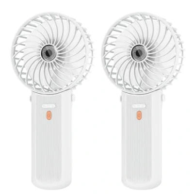 Afbeelding van Lepwings Mini Draagbare Ventilator, 2 delige USB Oplaadbare Handventilator, 4 Snelheden en 5,5 16 Uur Werktijd, 180 Rotatie, Kleine Opvouwbare Ventilator voor Thuis, Kantoor, Reizen Wit