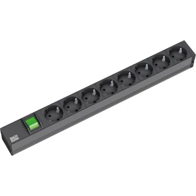 Afbeelding van BACHMANN 19&quot;stekkerdoos 8 voudig, met schakelaar, zwart
