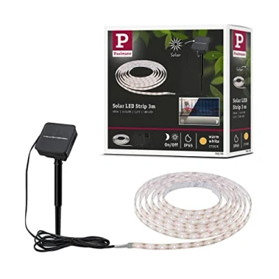 Afbeelding van Paulmann 78896 LED Stripe Solar 3m incl. schemeringssensor en batterij IP44 0,3 W 48lm 60LEDs/m 2700K warm wit zwart kunststof
