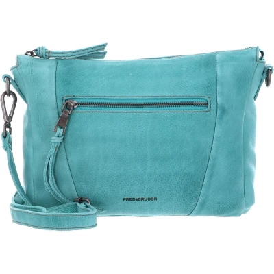 Afbeelding van FREDsBRUDER Leren Schoudertas My Old Friend Crossbag Aqua Turquoise