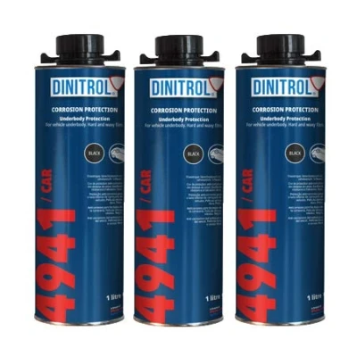 Afbeelding van REJEL DINITROL 4941 ZWARTE ONDERBODY WAX 3 x 1 Liter BLIJVEN (met Schutz stijl schroefdop)