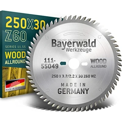 Afbeelding van Bayerwald HM Cirkelzaagblad Ø 250 mm x 30 60 Z (voor zacht hout, hardhout enz.)
