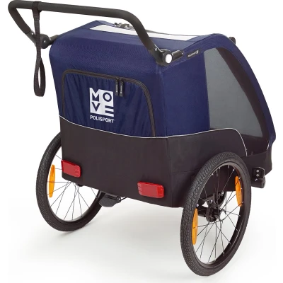 Afbeelding van Polisport Kindertrailer met wandelkit grijs/blauw