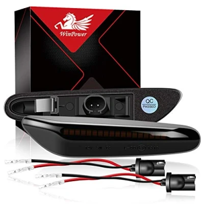 Afbeelding van WinPower LED Dynamisch Zijmarkering Richtingaanwijzer Sequentiële knipperlicht Foutloos Compatibel met BMW E90 E91 E92 E93 E60 E87 E82 E46 enz., 2 Stuks