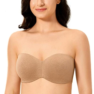 Afbeelding van DELIMIRA Strapless bh Voor Dames Zonder Beugel Minimizer Met Plus Ondersteuning Maten Chanterelle 70E