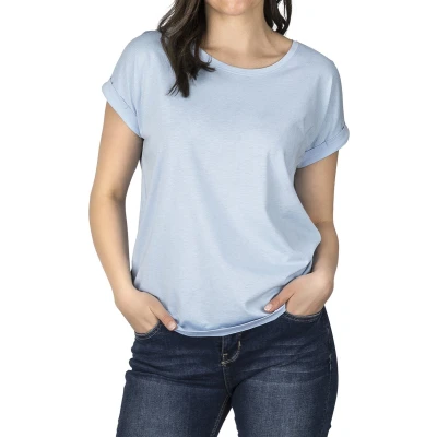 Afbeelding van DENIMFY Dames Top DFSophie regular fit Blauw Rundhals Volwassenen