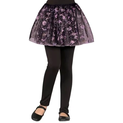 Afbeelding van Fiestas Guirca meisjes tutu Halloween zwart/ lila 30 cm kostuum voor kinderen