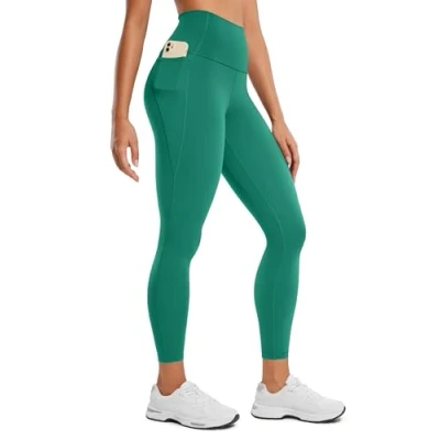 Afbeelding van CRZ Yoga Women&#039;s Butterluxe Gym Leggings 25&#039;&#039; High Waisted Workout met Zakken Boterzachte Cascadia Groen L