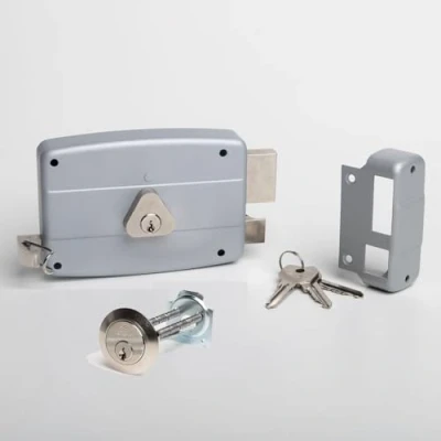 Afbeelding van Cisa 50420.50.1 oplegslot met losse buitencilinder doornmaat 50 mm zilver Din L