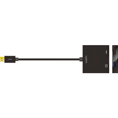 Afbeelding van LogiLink kabeladapters/verloopstukjes Adapter USB3.0 to VGA/HDMI