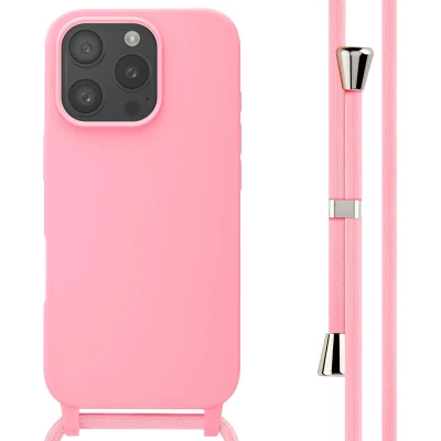 Afbeelding van Apple iPhone 16 Pro Hoesje Siliconen en TPU (zacht) imoshion Softcase/Koordhoesje/Backcover Roze Telefoonhoesje
