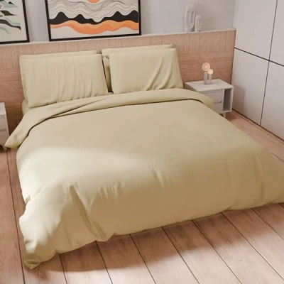 Afbeelding van PETTI Artigiani Italiani Eenpersoons beddengoedset 160 x 200 cm (1 kussensloop 50 80 inbegrepen), dekbedovertrek van zachte microvezel, taupe