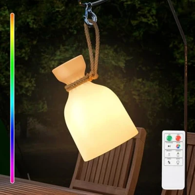 Afbeelding van tafellamp, draadloos, met afstandsbediening, warmwit, 8 kleuren, led accu, dimbaar, waterdicht, ideaal decoratie voor huis, tuin, hotel, tafel aan bed (fles)