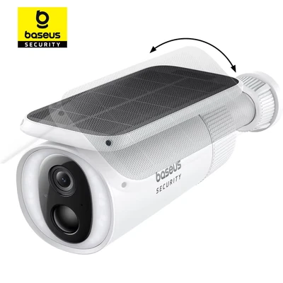 Afbeelding van Baseus Beveiligingscamera S1 Draadloos Slimme beveiliging Meedraaiende Zonnepaneel Buiten 2K Camera Stand Alone WIFI Werkt met en zonder Homestation Waterdicht Weerbestendig Nachtzicht Wit