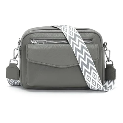 Afbeelding van YISUOHOOM 6 kleuren schoudertas dames klein 2025 crossbody bag kleine handtas veganistisch lederen tas geschenken voor vrouwen, donkergrijs