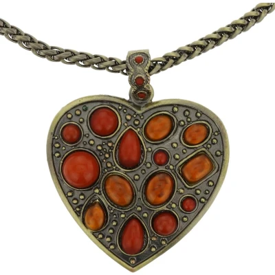 Afbeelding van Behave Antiek goud kleurige ketting met hart hanger