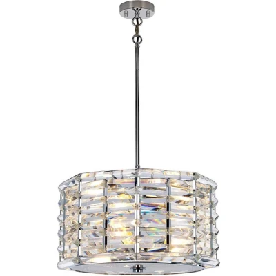 Afbeelding van Landelijke Hanglamp Steady Lighting Metaal Landelijk E27 L: 48.1cm Voor Binnen Woonkamer Eetkamer Zilver
