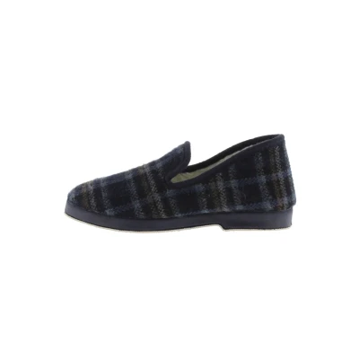 Afbeelding van Victoria Wamba Confortable Unisex Plaid Slippers &amp; Sheepskin Interior Matching Sole 200301M for Adults MARINO 41