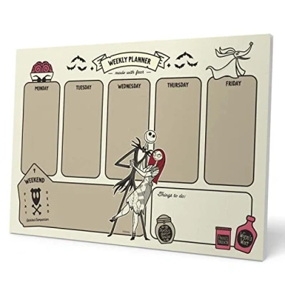 Afbeelding van Grupo Erik BPSA40048 A4 Weekplanner The Nightmare Before Christmas Bureauplanner met 54 afscheurbare vellen Tafelkalender