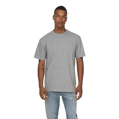 Afbeelding van Only &amp; Sons Onsfred TEE Tshirt basic, Heren, Maat: XL, Light grey