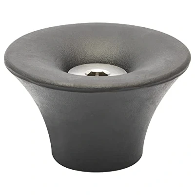 Afbeelding van WAGNER Retro deurstopper BUITEN diameter Ø 50 x 30 mm, zwart hoogwaardig massief rubber en weerbestendige roestvrijstalen schroef, bevestigingsmateriaal inbegrepen 15520211