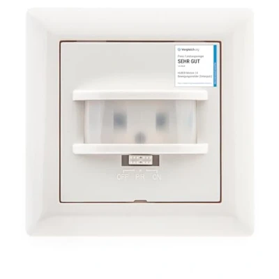 Afbeelding van HUBER Motion 14 PIR bewegingsmelder 170 [55x55mm] voor binnen I inbouw bewegingsmelder, 2 sensoren met schakelaar, ook schakelaarreeks, draadstechniek