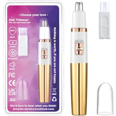 Afbeelding van NUMIFUN neushaartrimmer voor vrouwen, pijnloze oor en wenkbrauwen, gezicht, oor, tondeuse, neushaartrimmer, professioneel, waterdicht, roségoud