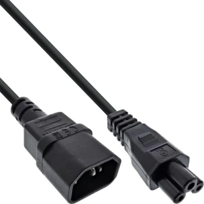 Afbeelding van InLine Netkabel, C14 vrouwelijk naar C5 mannelijk, zwart, 5m (1 m), Stroomkabel