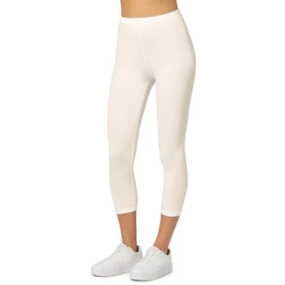 Afbeelding van Merry Style MS MS10 199 LE Dames Capri Leggings Sport Vrijetijdsbroek 3/4 Lengte Katoen Sporbroek Yogabroek Ecru S