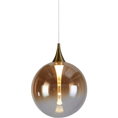 Afbeelding van Searchlight 1 lichts hanglamp Alchemy amber glas 76410BK