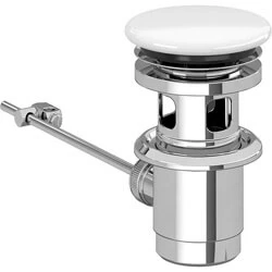 Afbeelding van Villeroy &amp; Boch afsluitbare afvoerplug met vlakke keramische afdekking