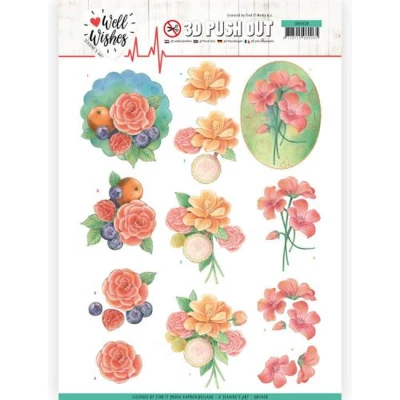 Afbeelding van A Bunch of Flowers Well Wishes 3D Push Out Sheet by Jeanine&#039;s Art