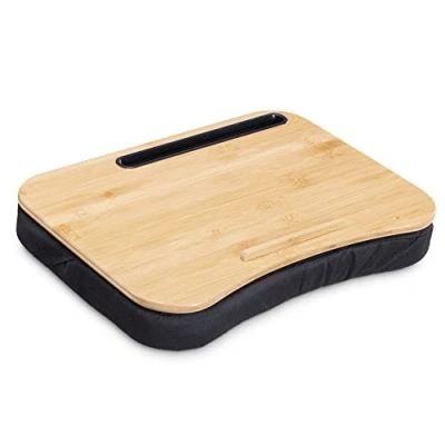 Afbeelding van Navaris laptop schootkussen met werkblad Laptoptafel, tekenbord, mini tafeltje Makkelijk boeken lezen op schoot 44 x 32 cm kussen