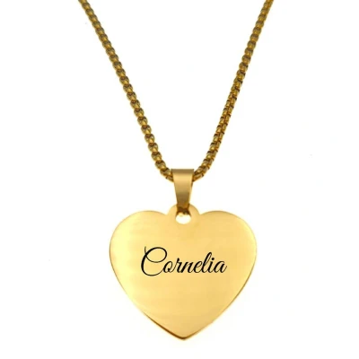 Afbeelding van Ketting Hart Met Naam Cornelia Goud