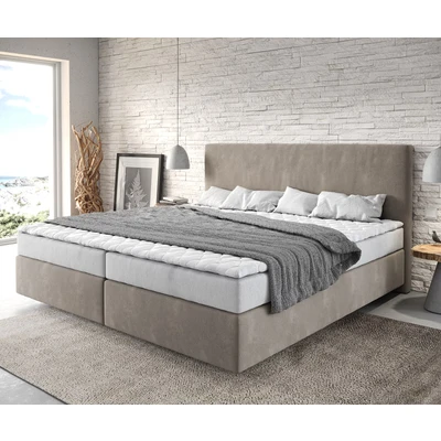 Afbeelding van Boxspringbed Dream Well Microvezel Beige 200x200 cm met Bonell matras en PU topper