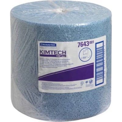 Afbeelding van Kimberly Clark Poetsdoek L380xB340ca. mm blauw 1 laags, geperforeerd, met reliëf wiel stuk 7643