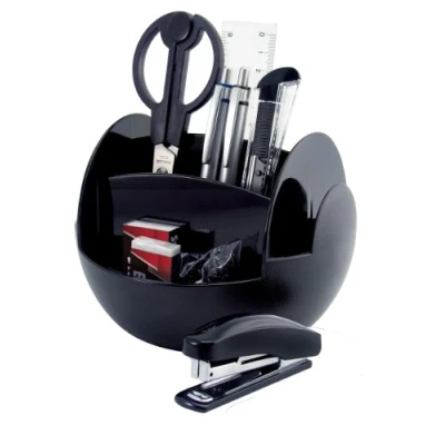 Afbeelding van Pavo Desk Organizor bureauset met rotatie, inclusief 9 delige accessoires, zwart