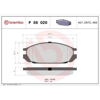 Afbeelding van Brembo Remblokset P 56 020