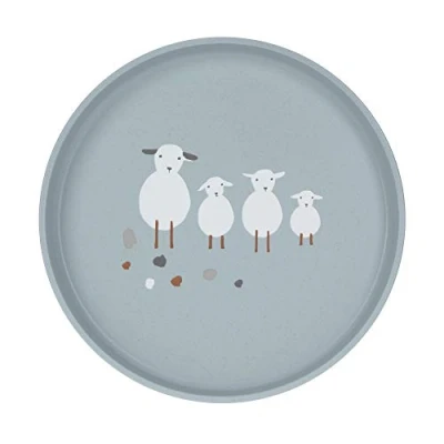 Afbeelding van Lässig bord tiny farmer blauw Cellulose Polypropyleen Ø 18 centimeter