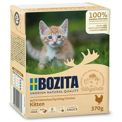 Afbeelding van Bozita Tetra stukjes in Saus 6 x 370 g Kattenvoer Met Kip voor Kittens