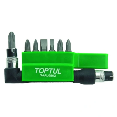 Afbeelding van TOPTUL GAAL0802 Bit schroevendraaier 8 PH1, PH2, PH3, PZ1, PZ2, 0,5x4, 1.2x7 Kruisgleuf (PH), Pozidriv (PZ), Gesplitst