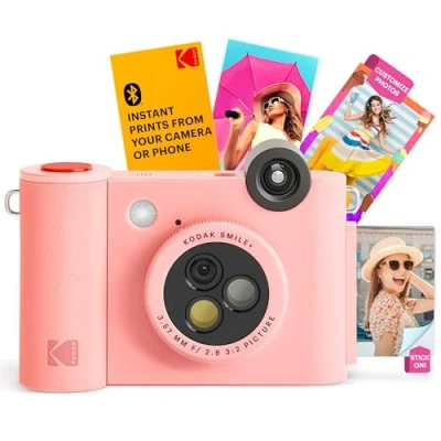 Afbeelding van KODAK Smile+ draadloze digitale instant camera met effectveranderende lens, 2 x 3 inch ZINK fotoprints zelfklevende achterkant, compatibel iOS en Android apparaten roze