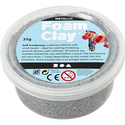 Afbeelding van Creativ Company Foam Clay Boetseerklei Zilver 35 g 1 stuk(s)