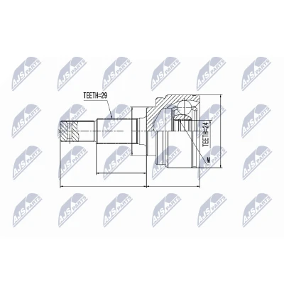Afbeelding van Homokineet reparatie set, aandrijfas NTY NPZ NS 065