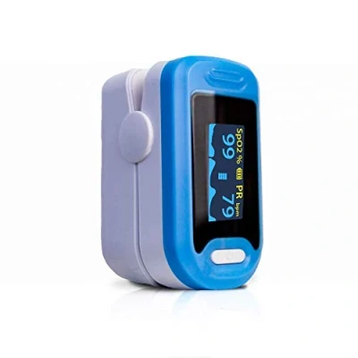 Afbeelding van Mobiclinic PY04 Pulsoximeter Vinger met LED Display Meting van de zuurstofverzadiging in het bloed SpO2 monitor Meetmeter Saturatiemeter Niet invasief Blauw