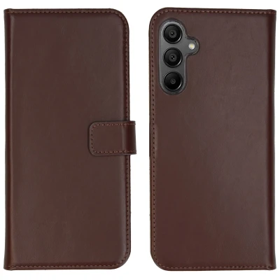 Afbeelding van Samsung Galaxy A15 (4G) Hoesje Echt leder Selencia Bookcase Bruin Telefoonhoesje