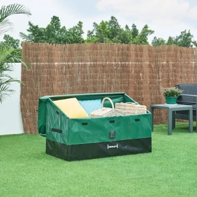 Afbeelding van Tuin opbergbox Alanno 51/76x122x64 cm groen en zwart 387L casa.pro