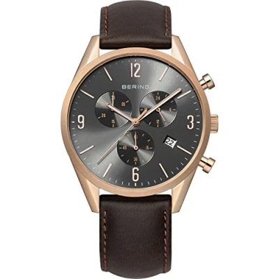 Afbeelding van BERING Herenhorloge analoog kwarts leer 10542 562